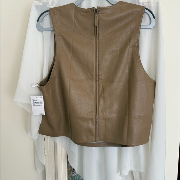 NWT Good American Vegan Leather Tan Top - Picture 8 of 8